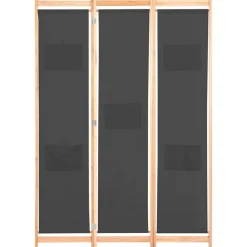 vidaXL Kamerscherm met 3 panelen 120x170x4 cm stof grijs