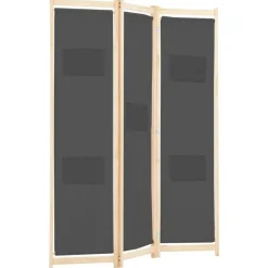 vidaXL Kamerscherm met 3 panelen 120x170x4 cm stof grijs