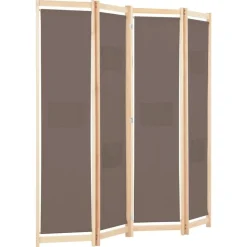 vidaXL Kamerscherm met 4 panelen 160x170x4 cm stof bruin