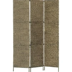 vidaXL Kamerscherm met 3 panelen 116x160 cm waterhyacint bruin