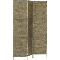 vidaXL Kamerscherm met 3 panelen 116x160 cm waterhyacint bruin