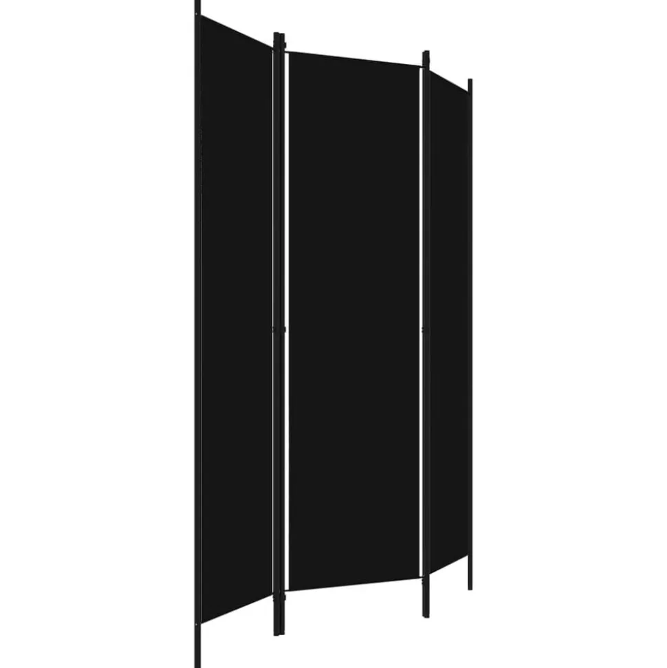 vidaXL Kamerscherm met 3 panelen 150x180 cm zwart
