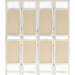 vidaXL Kamerscherm met 4 panelen 140x165 cm stof crèmekleurig