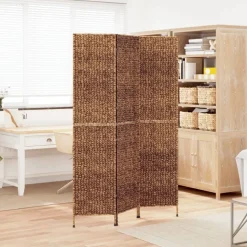 vidaXL Kamerscherm met 3 panelen 122x180 cm waterhyacint bruin