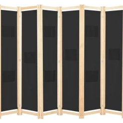 vidaXL Kamerscherm met 6 panelen 240x170x4 cm stof zwart
