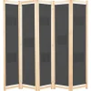 vidaXL Kamerscherm met 5 panelen 200x170x4 cm stof grijs