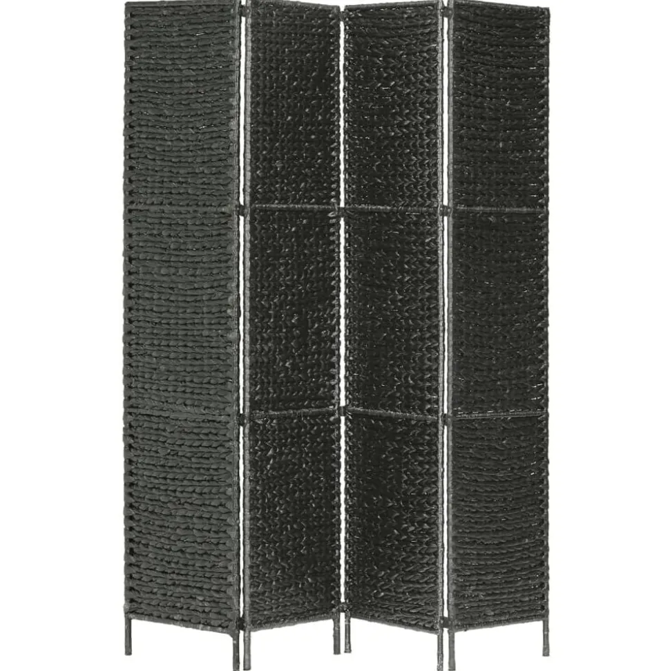 vidaXL Kamerscherm met 4 panelen 154x160 cm waterhyacint zwart