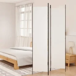 vidaXL Kamerscherm met 3 panelen 150x220 cm stof wit