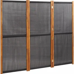 vidaXL Kamerscherm met 3 panelen 210x180 cm zwart