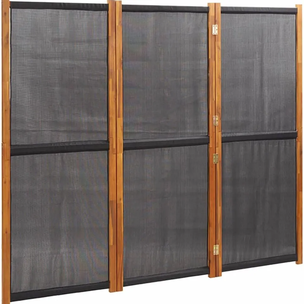 vidaXL Kamerscherm met 3 panelen 210x180 cm zwart