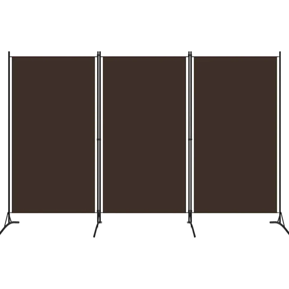 vidaXL Kamerscherm met 3 panelen 260x180 cm bruin