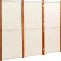 vidaXL Kamerscherm met 3 panelen 210x180 cm crèmewit