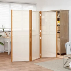 vidaXL Kamerscherm met 3 panelen 210x180 cm crèmewit