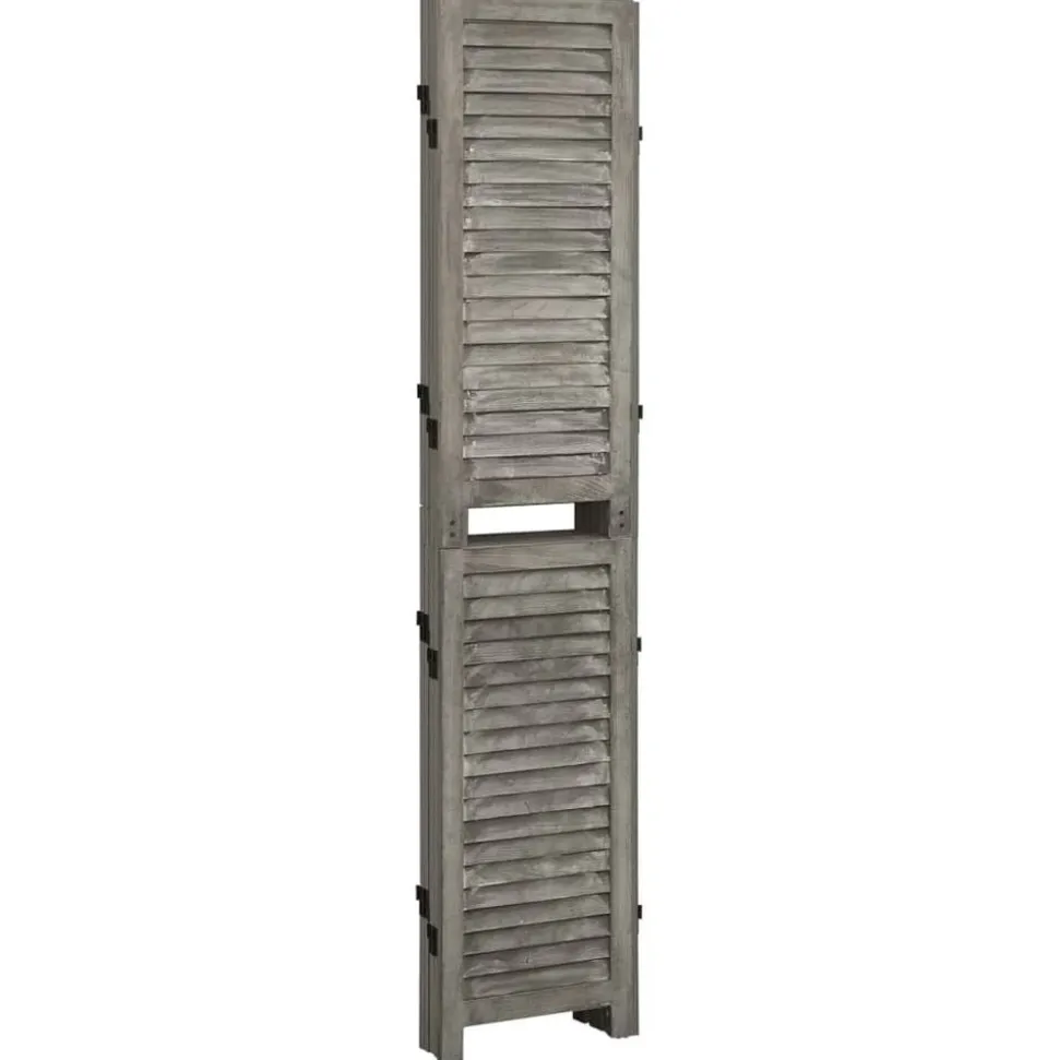 vidaXL Kamerscherm met 5 panelen 179x166 cm massief hout grijs