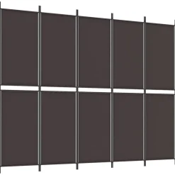 vidaXL Kamerscherm met 5 panelen 250x200 cm stof bruin