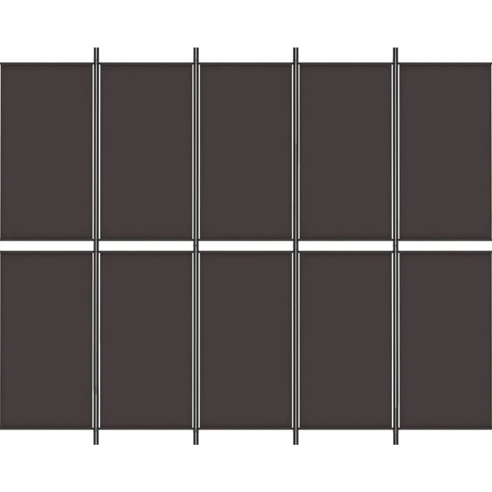 vidaXL Kamerscherm met 5 panelen 250x200 cm stof bruin