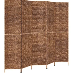vidaXL Kamerscherm met 5 panelen 205x180 cm waterhyacint bruin