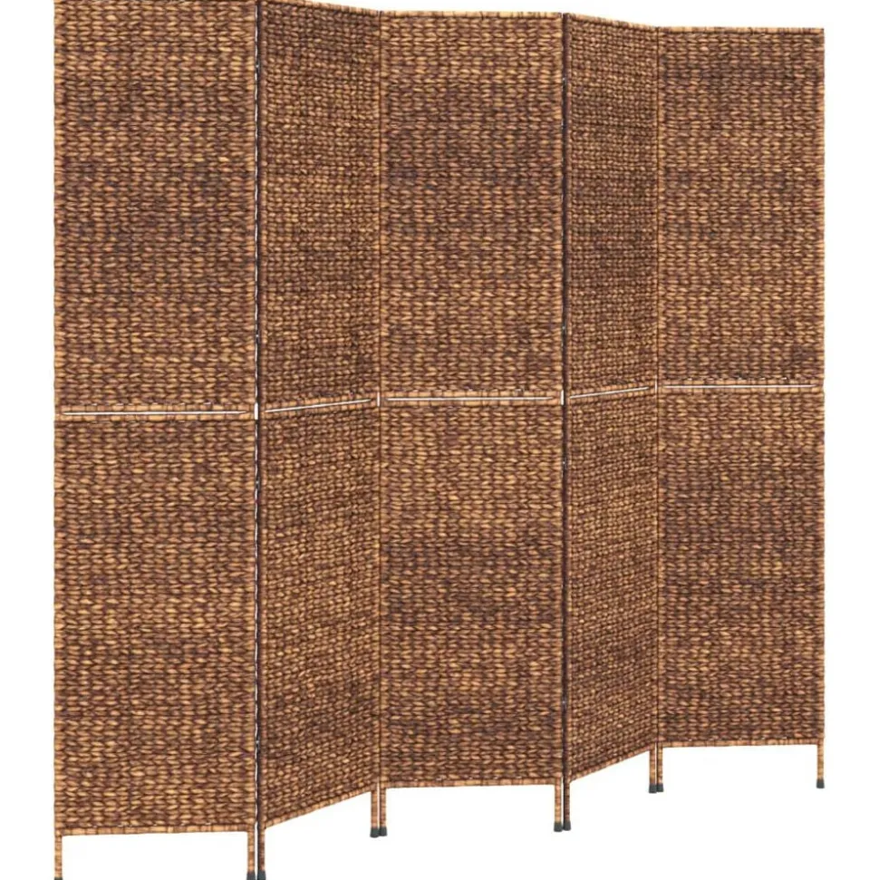 vidaXL Kamerscherm met 5 panelen 205x180 cm waterhyacint bruin