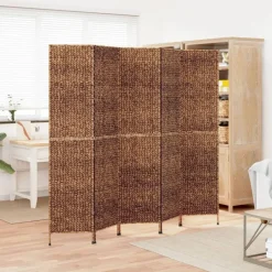 vidaXL Kamerscherm met 5 panelen 205x180 cm waterhyacint bruin