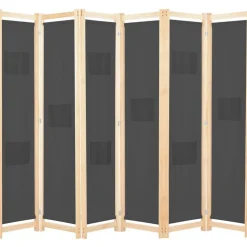 vidaXL Kamerscherm met 6 panelen 240x170x4 cm stof grijs