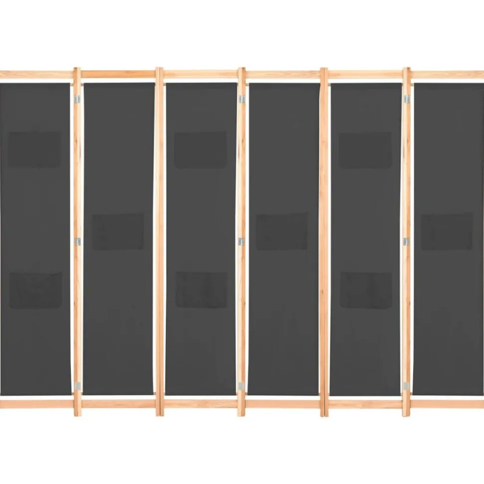 vidaXL Kamerscherm met 6 panelen 240x170x4 cm stof grijs