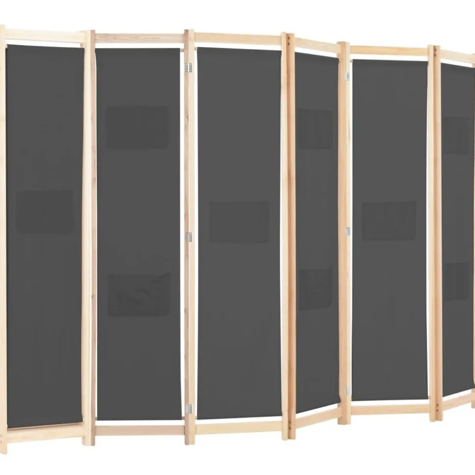 vidaXL Kamerscherm met 6 panelen 240x170x4 cm stof grijs