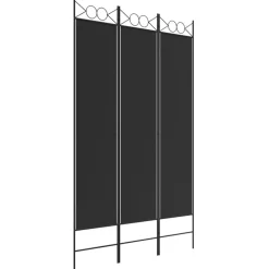 vidaXL Kamerscherm met 3 panelen 120x200 cm stof zwart