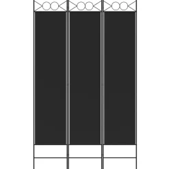 vidaXL Kamerscherm met 3 panelen 120x200 cm stof zwart