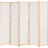 vidaXL Kamerscherm met 5 panelen 200x170x4 cm stof crème