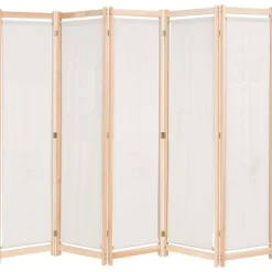 vidaXL Kamerscherm met 5 panelen 200x170x4 cm stof crème