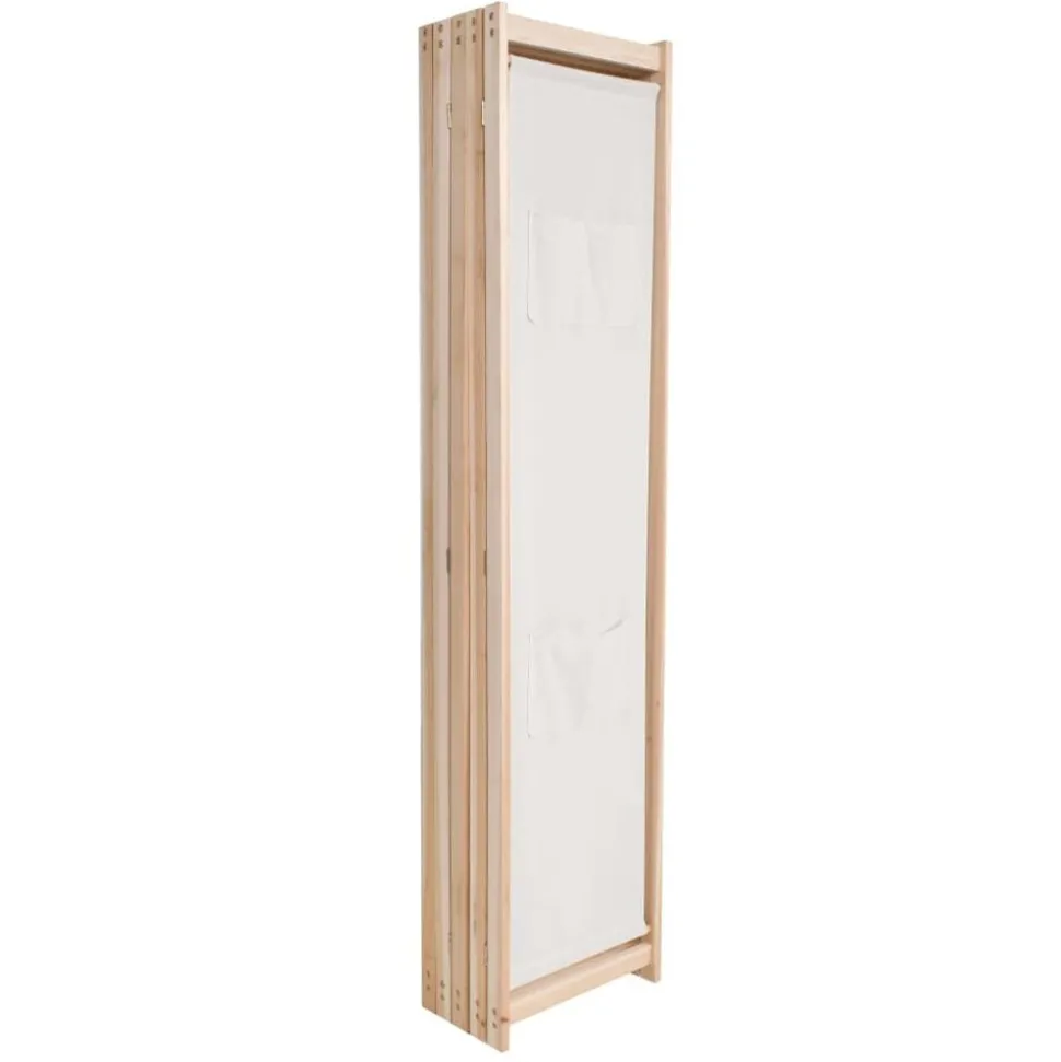 vidaXL Kamerscherm met 5 panelen 200x170x4 cm stof crème