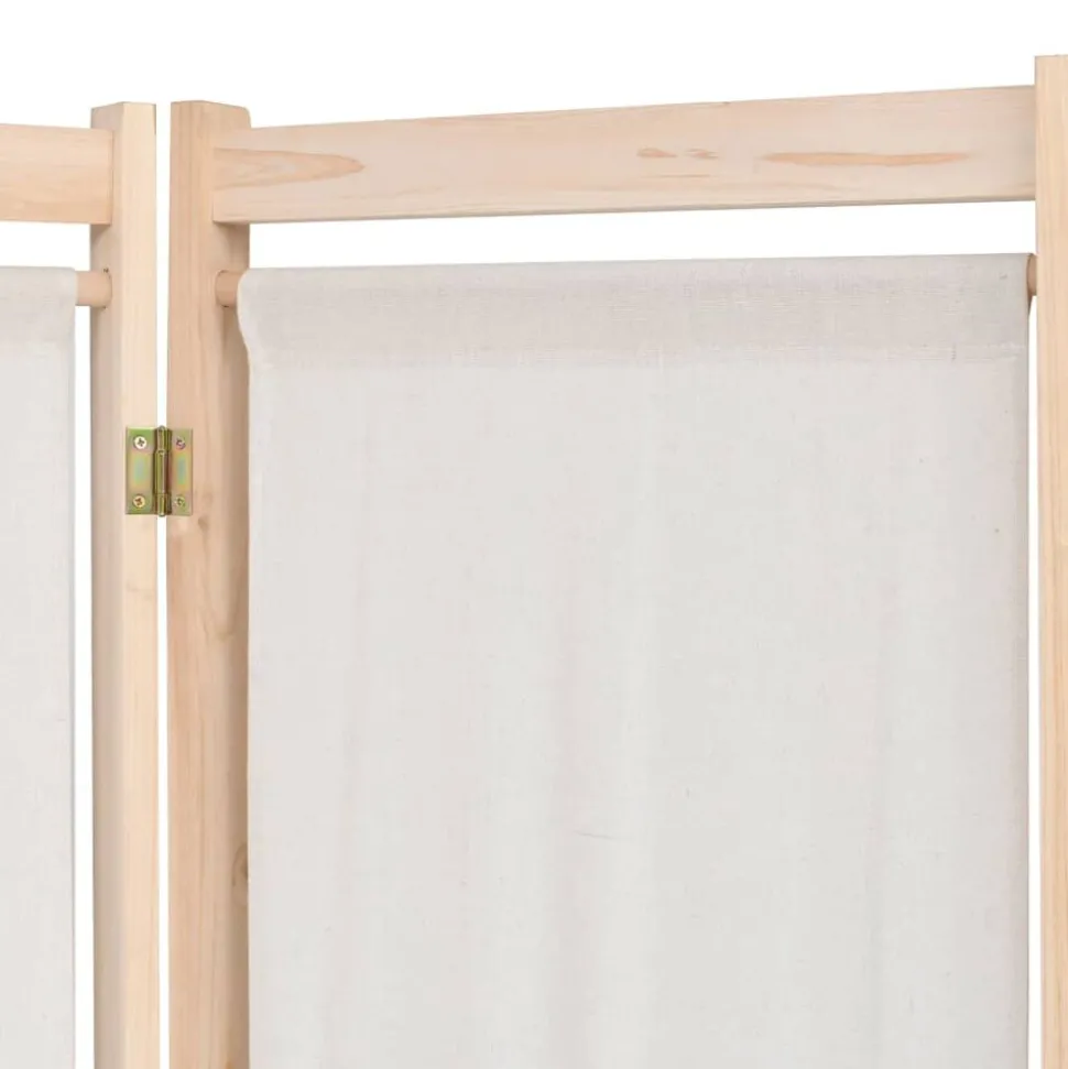 vidaXL Kamerscherm met 5 panelen 200x170x4 cm stof crème
