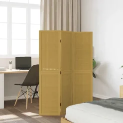 vidaXL Kamerscherm met 3 panelen massief paulowniahout bruin