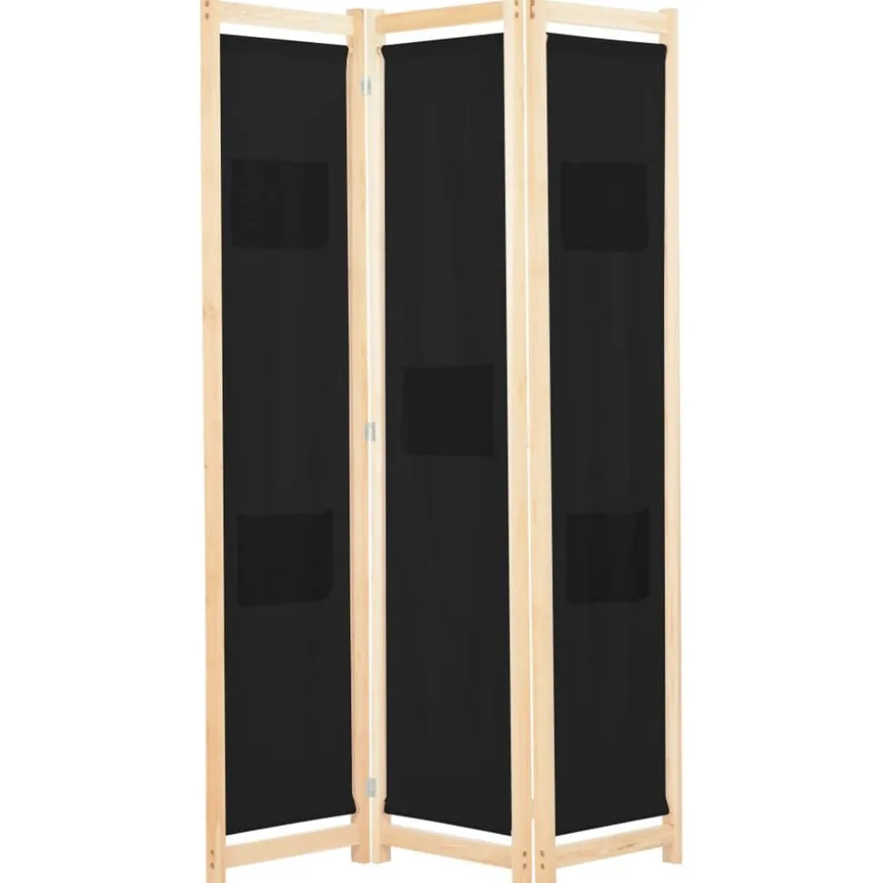 vidaXL Kamerscherm met 3 panelen 120x170x4 cm stof zwart