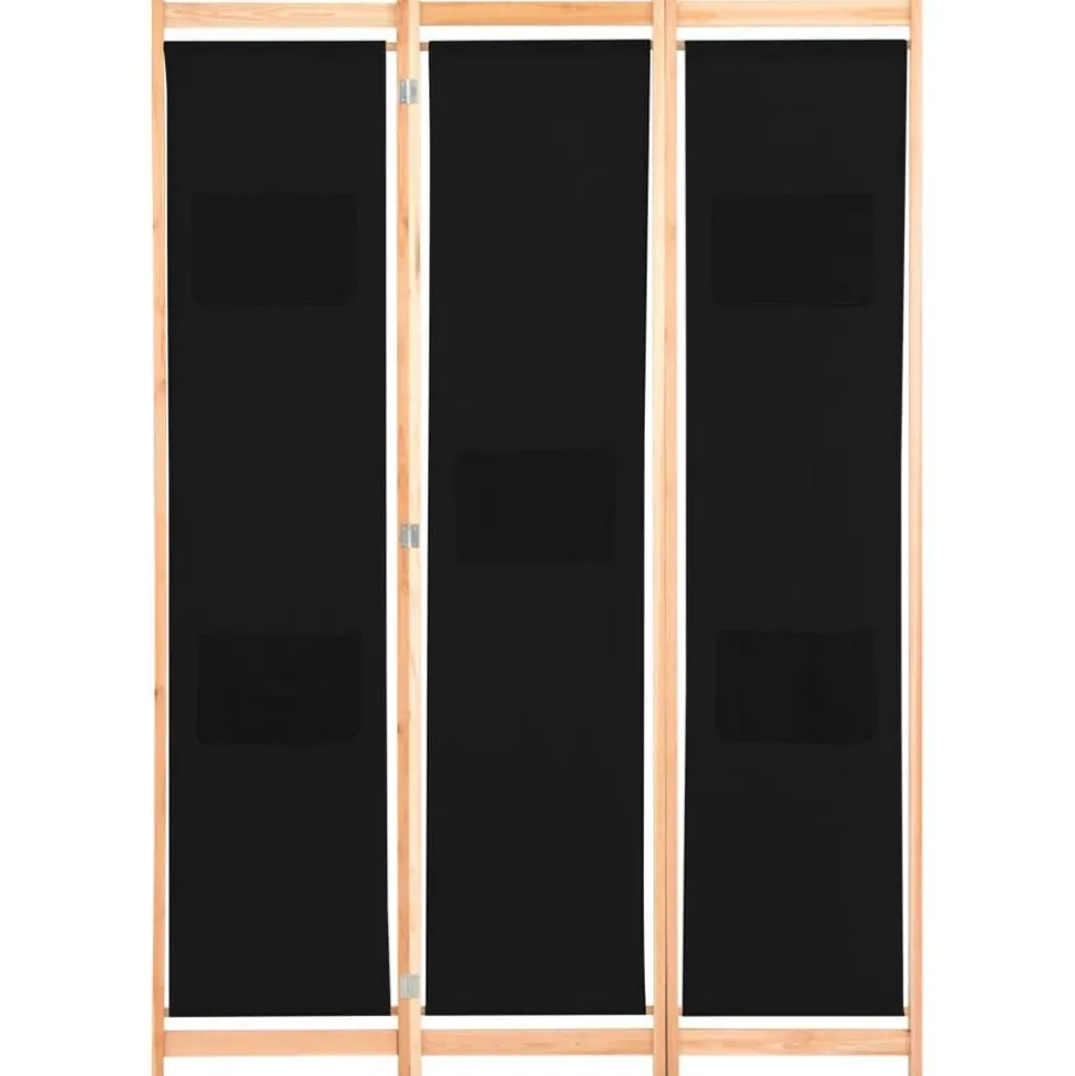 vidaXL Kamerscherm met 3 panelen 120x170x4 cm stof zwart