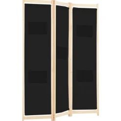 vidaXL Kamerscherm met 3 panelen 120x170x4 cm stof zwart
