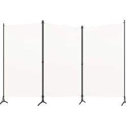vidaXL Kamerscherm met 3 panelen 260x180 cm stof wit