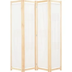 vidaXL Kamerscherm met 4 panelen 160x170x4 cm stof crème