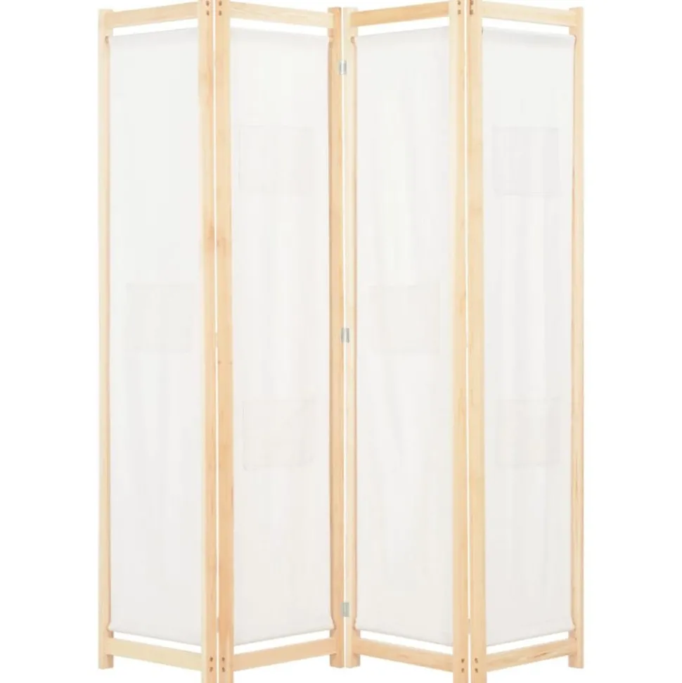 vidaXL Kamerscherm met 4 panelen 160x170x4 cm stof crème
