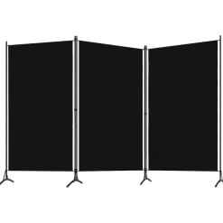 vidaXL Kamerscherm met 3 panelen 260x180 cm zwart