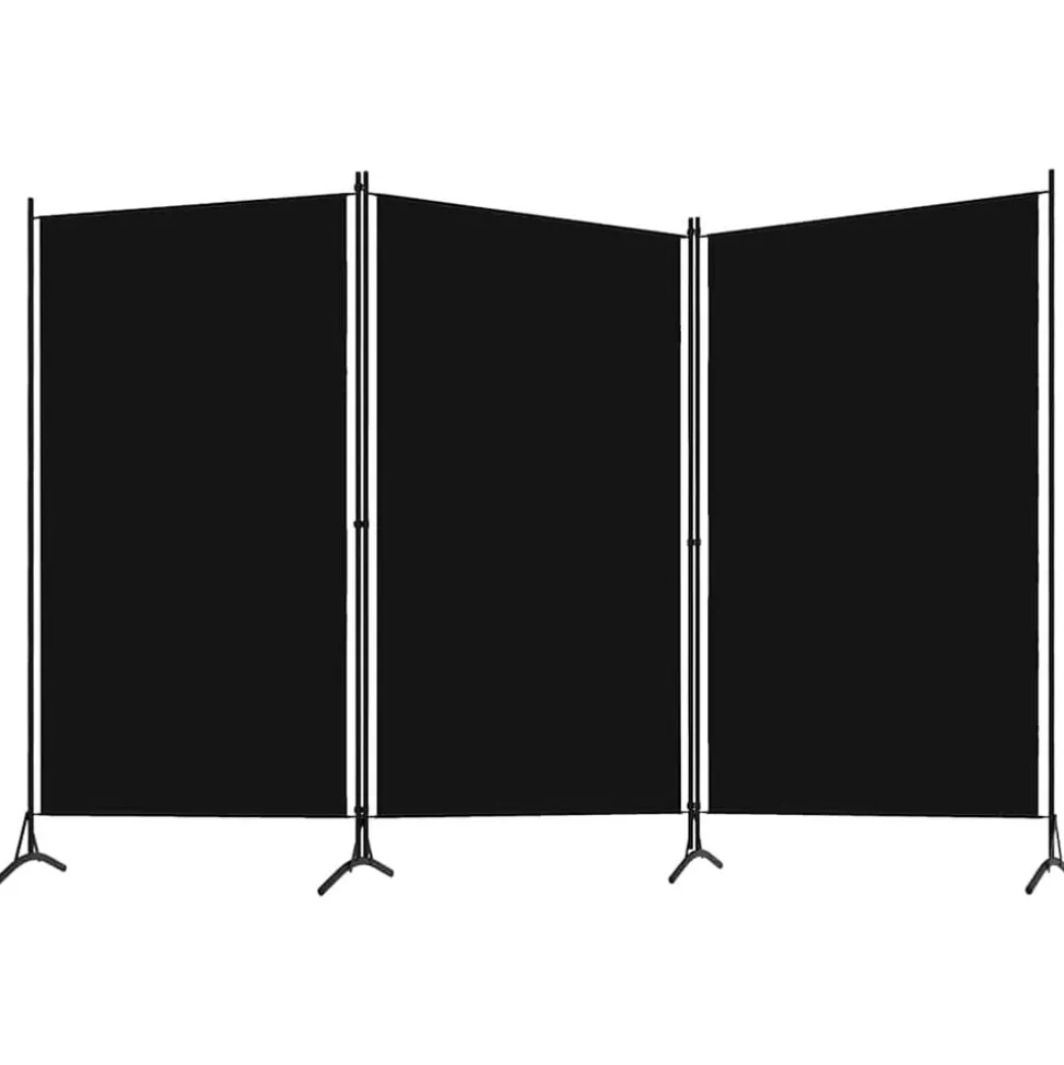 vidaXL Kamerscherm met 3 panelen 260x180 cm zwart