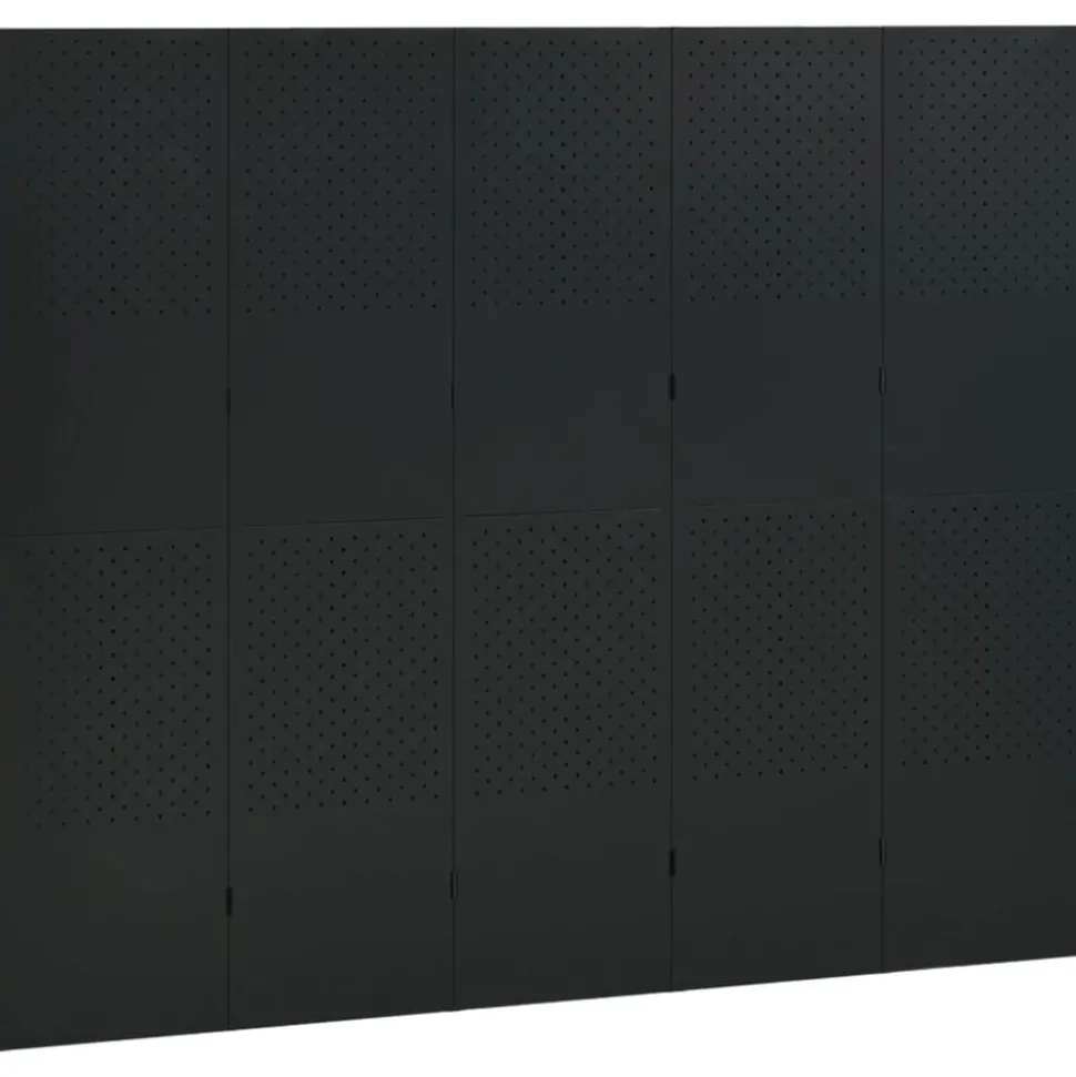 vidaXL Kamerscherm met 5 panelen 200x180 cm staal zwart