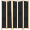 vidaXL Kamerscherm met 5 panelen 200x170x4 cm stof zwart