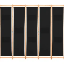 vidaXL Kamerscherm met 5 panelen 200x170x4 cm stof zwart