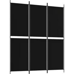 vidaXL Kamerscherm met 3 panelen 150x180 cm stof zwart