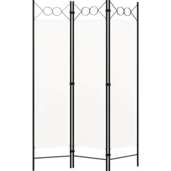 vidaXL Kamerscherm met 3 panelen 120x180 cm wit