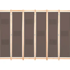 vidaXL Kamerscherm met 6 panelen 240x170x4 cm stof bruin