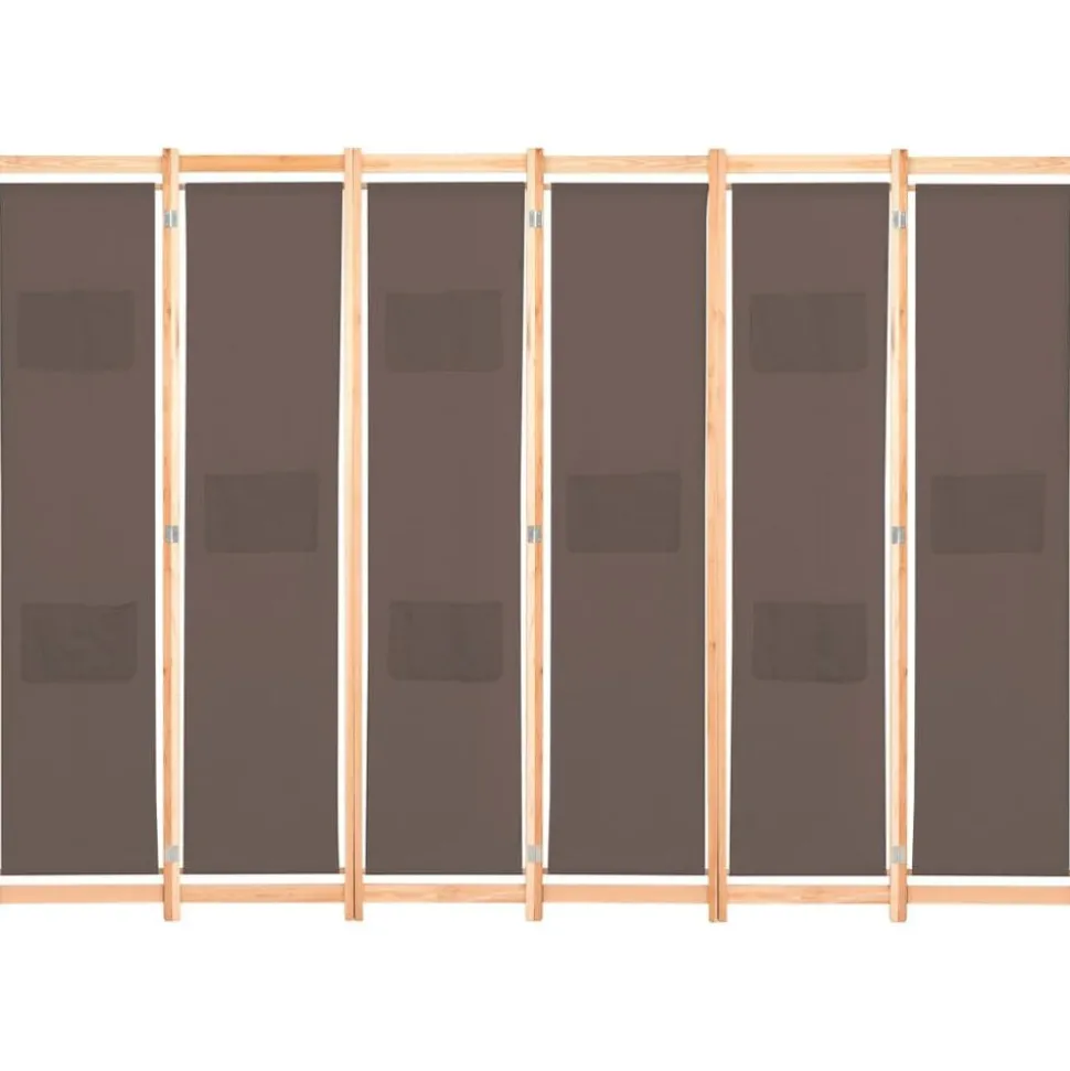 vidaXL Kamerscherm met 6 panelen 240x170x4 cm stof bruin