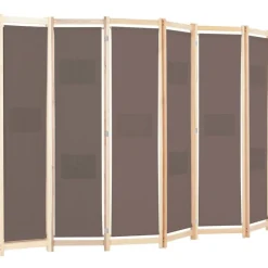 vidaXL Kamerscherm met 6 panelen 240x170x4 cm stof bruin