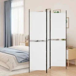vidaXL Kamerscherm met 3 panelen 150x180 cm stof wit